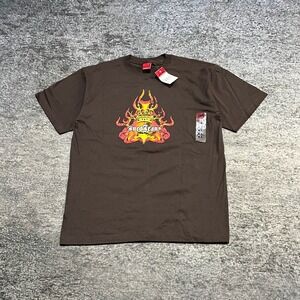 Vintage‎ JNCO Jeans T Shirt Mens Large Brown Y2K Flames Dragon Skater Grunge NEW